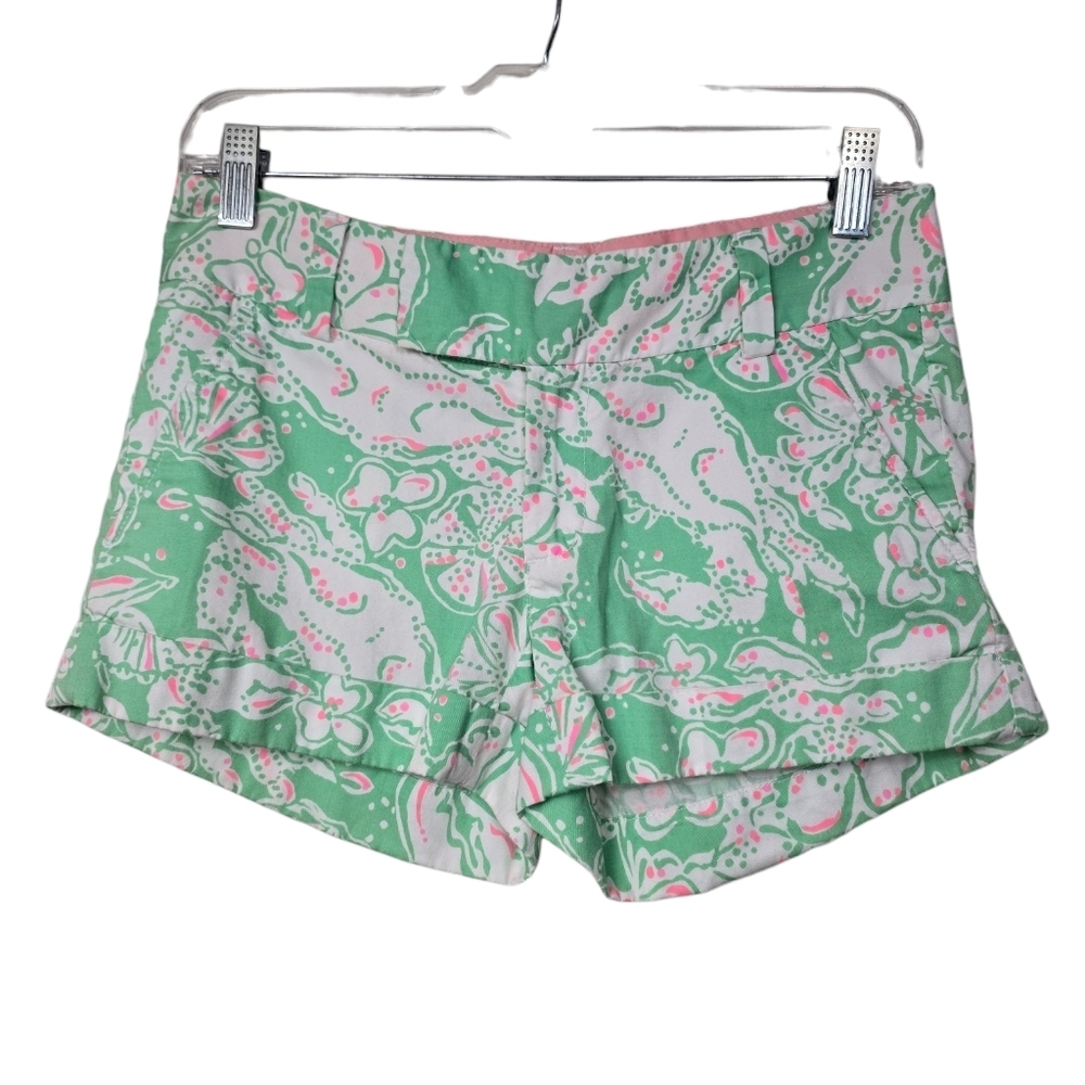 Lilly Pulitzer Green White Pink Barclay Shorts 00